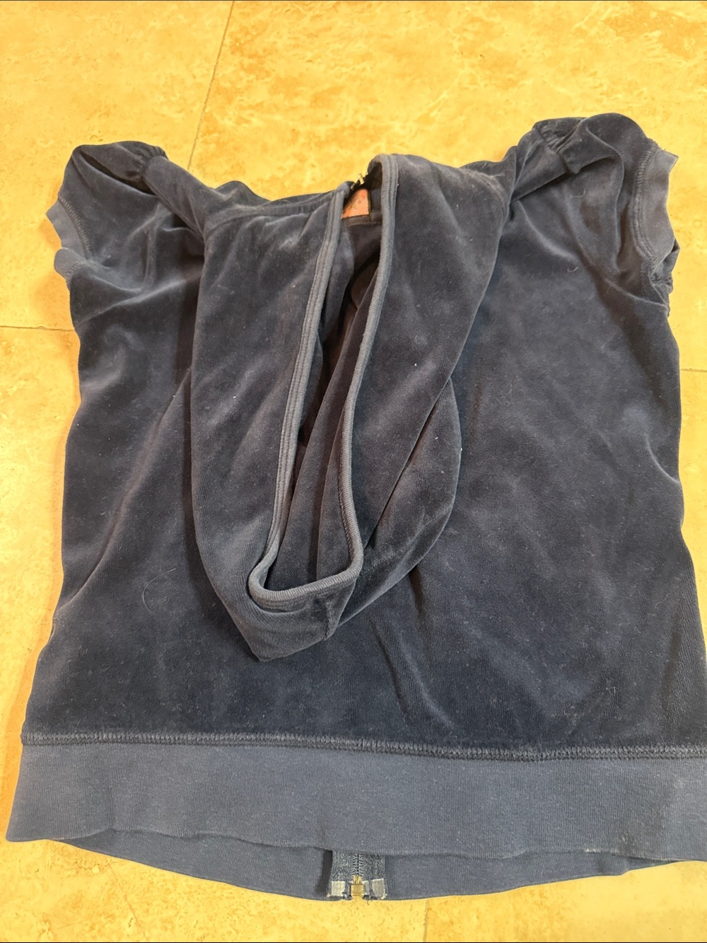Juicy Couture Navy Blue Velour Hooded Zip Jacket with silver J pull! - Picture 4 of 4